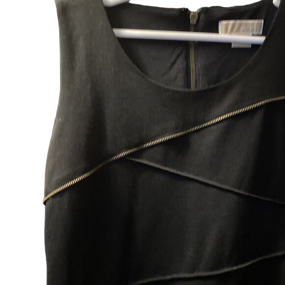 Michael Kors Women Sleeveless 1/2 Zip Knee Shift Dress Black Size 10 - Picture 2 of 6